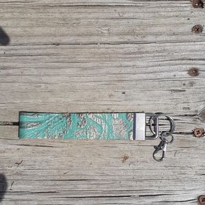 Embossed Leather Wristlet Keychain 9" lo…